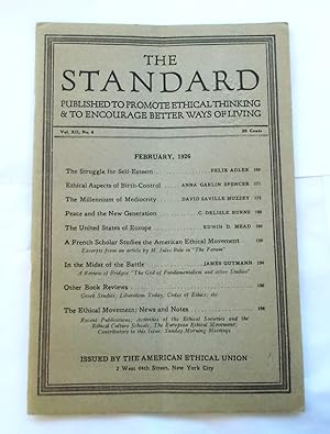 Immagine del venditore per The Standard (Vol. XII No. 6 - February 1926): Published to Promote Ethical Thinking & to Encourage Better Ways of Living (Magazine) venduto da Bloomsbury Books