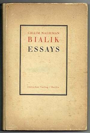 Seller image for Essays. Autorisierte Uebertragung aus dem Hebrischen von Viktor Kellner. Ein Essay ("Halacha und Aggada") bersetzt von Gershom Scholem. for sale by Antiquariat Dietmar Brezina