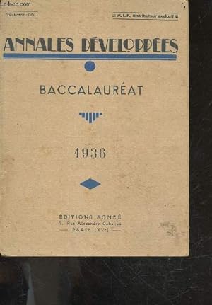 Bild des Verkufers fr Annales developpees Baccalaureat 1936 Novembre decembre zum Verkauf von Le-Livre