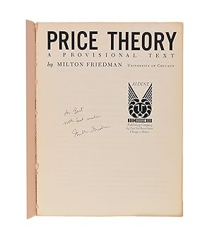 Imagen del vendedor de Price Theory. A Provisional Text a la venta por Maggs Bros. Ltd ABA, ILAB, PBFA, BA