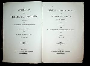 Bild des Verkufers fr Maschinen. (=Industrie-Statistik der sterreichischen Monarchie fr das Jahr 1857 2. Heft = Mittheilungen aus d. Gebiete der Statistik. 7. Jahrgang 2. Heft) zum Verkauf von ANTIQUARIAT.WIEN Fine Books & Prints