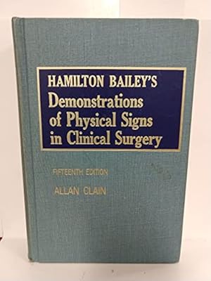 Seller image for Demonstrations of Physical Signs in Clinical Surgery for sale by WeBuyBooks