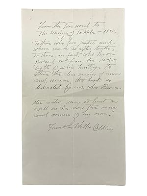 Franklin Welles Calkins A Letter Signed