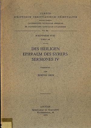 Seller image for Des Heiligen Ephraem des Syrers Sermones IV- Scriptores Syri Tomus 149 Vol. 335 for sale by avelibro OHG