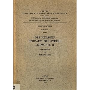 Imagen del vendedor de Des Heiligen Ephraem des Syrers Sermones II - Scriptores Syri Tomus 134 Vol. 311 a la venta por avelibro OHG