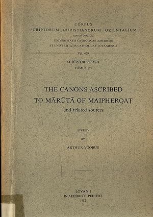 Bild des Verkufers fr The Canons Ascribed to Maruta of Maipherqat and related sources - Scriptores Syri Tomus 191 Vol. 439 zum Verkauf von avelibro OHG