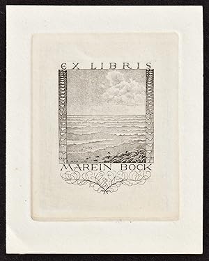 Bild des Verkufers fr Ex Libris Marein Bock" - Meer sea Exlibris ex-libris Ex Libris bookplate zum Verkauf von Antiquariat Steffen Vlkel GmbH