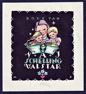 Imagen del vendedor de Boek van N + A + J Schelling Valstar" - Exlibris ex-libris Ex Libris bookplate a la venta por Antiquariat Steffen Vlkel GmbH