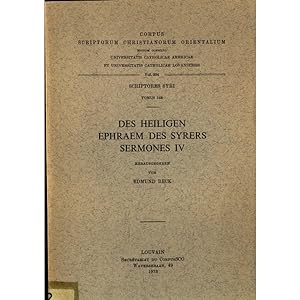 Seller image for Des Heiligen Ephraem des Syrers Sermones IV- Scriptores Syri Tomus 148 Vol. 334 for sale by avelibro OHG