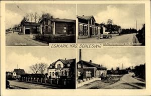 Bild des Verkufers fr Ansichtskarte / Postkarte Esmark Mittelangeln Schleswig Holstein, Gasthaus, Geschftshaus H.J. Ritscher zum Verkauf von akpool GmbH