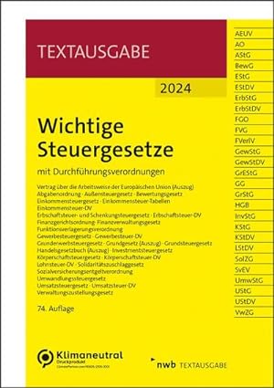 Seller image for Wichtige Steuergesetze for sale by BuchWeltWeit Ludwig Meier e.K.