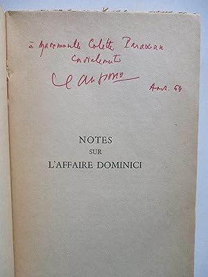 Image du vendeur pour Notes sur l'affaire Dominici mis en vente par Arnaud Mary