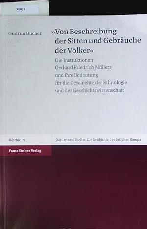 Bild des Verkufers fr Von Beschreibung der Sitten und Gebruche der Vlcker". zum Verkauf von Antiquariat Bookfarm