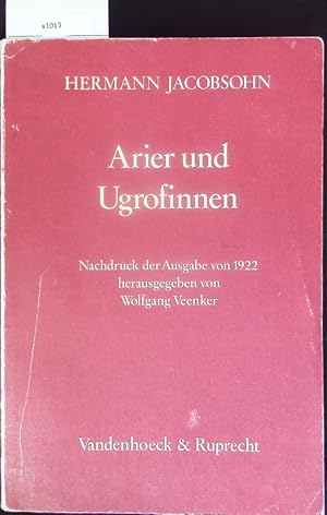 Bild des Verkufers fr Arier und Ugrofinnen. zum Verkauf von Antiquariat Bookfarm