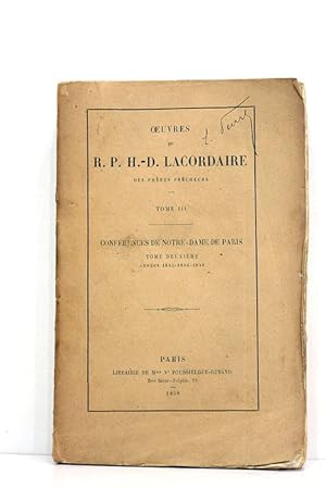 Seller image for Confrences de Notre-Dame de Paris. for sale by ltimo Captulo S.L.
