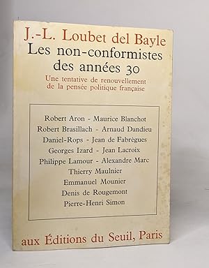 Bild des Verkufers fr Les non-conformistes des annes 30. Une tentative de renouvellement de la pense politique franaise zum Verkauf von crealivres