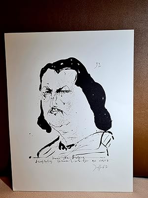 Honoré de Balzac ( aus der Folge *Dichterköpfe* ), rechts unten von Janssen monogrammiert und dat...