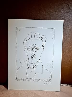 James Joyce. Aus der Reihe *Dichterköpfe, Blatt 87*, Offset-Lithographie, rechts unten signiert u...