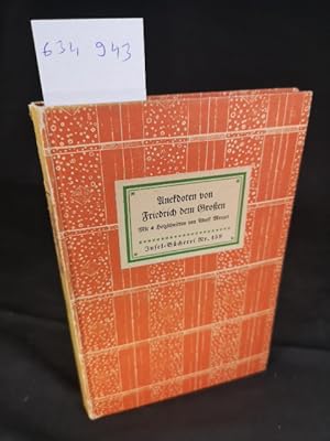 Bild des Verkufers fr Friedrich dem Groen: Mit 12 Holzschnitten von Adolph Menzel. Insel-Bcherei Nr. 159 [1 B]. - [Kleine Auflage!]. 54. - 56. Tausend. zum Verkauf von ANTIQUARIAT Franke BRUDDENBOOKS