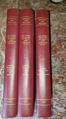 Imagen del vendedor de LES ARMES FRANAISES EN ORIENT APRS L'ARMISTICE DE 1918 Tome 1 : L'arme franaise d'Orient, l'arme de Hongrie ( 11 novembre 1918 - 10 septembre 1919 ) Tome 2 : L'Arme du Danube - L'Arme Franaise d'Orient ( 28 Octobre 1918 - 25 Janvier 1920 ) Tome 3 : Le Corps d'Occupation de Constantinople ( 6 Novembre 1920 - 2 Octobre 1923 ). a la venta por AHA BOOKS