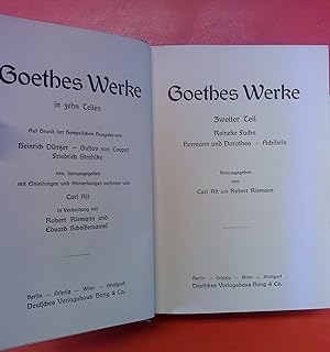 Seller image for Goethes Werke in zehn Teilen. Zweiter bis vierter Teil. Goldene Klassiker Bibliothek. for sale by biblion2