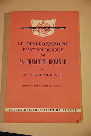 Image du vendeur pour le developpement psychologique de la premiere enfance NUOVO mis en vente par STUDIO PRESTIFILIPPO NUNZINA MARIA PIA