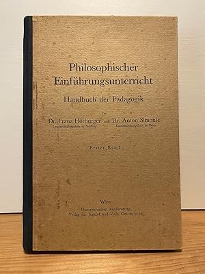 Bild des Verkufers fr Philosophischer Einfhrungsunterricht. Handbuch der Pdagogik; Bd. 1 zum Verkauf von Buchhandlung Neues Leben