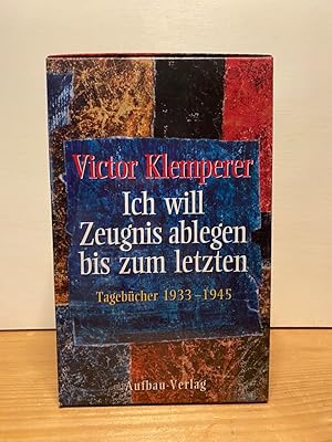 Image du vendeur pour Ich will Zeugnis ablegen bis zum letzten, Tagebcher 1933-1945, Band 1+2, Hg. Walter Nowojski & Hadwig Klemperer, mis en vente par Buchhandlung Neues Leben