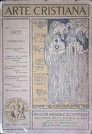 Seller image for Arte Cristiana. Anno XI n.1 gennaio 1923 for sale by FolignoLibri