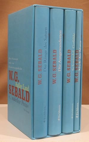 Bild des Verkufers fr Auer Land. Drei Romane und ein Elementargedicht. 4 Bnde. 1. Die Ringe des Saturn. Eine englische Wallfahrt. 2. Die Ausgewanderten. Vier lange Erzhlungen. 3. Schwindel. Gefhle. Prosa. 4. Nach der Natur. Ein Elementargedicht. zum Verkauf von Dieter Eckert