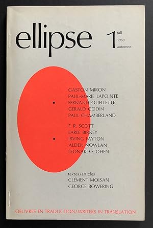 Imagen del vendedor de Ellipse 1 (Fall / Automne 1969) - includes two poems by Leonard Cohen a la venta por Philip Smith, Bookseller