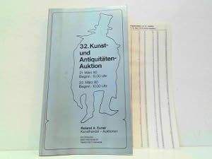 Bild des Verkufers fr 32. Kunst- und Antiquitten- Auktion 21./22. Mrz 1980. Freiwillige Versteigerung aus verschiedenem Besitz. Katalog. zum Verkauf von Antiquariat Kirchheim