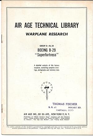 AIR AGE TECHNICAL LIBRARY, WARPLANE RESEARCH. BOEING B-29, "Superfortress." Group II - No. 6B.