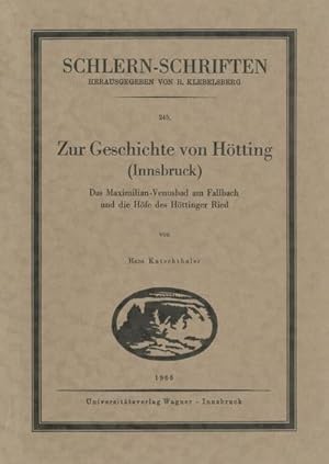 Image du vendeur pour Zur Geschichte von Htting mis en vente par AHA-BUCH GmbH