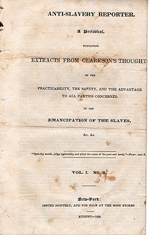 Anti-Slavery Reporter- A Periodical - Vol. 1, No. 3 August 1833