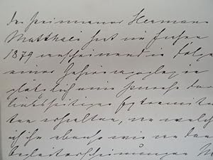 (Posen 1839 - 1899). Handschriftliches, ärztliches Attest über Hermann Matthaei. Mit eigenhändige...