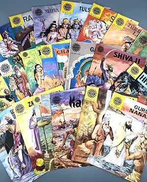 Bild des Verkufers fr Konvolut von 20 Stck Amar Chitra Katha Comichefte, ca. 70er und frhe 80er-Jahre. zum Verkauf von Antiquariat an der Linie 3