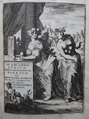 Imagen del vendedor de De vi percussionis, et motionibus naturalibus a gravitate pendentibus. Accurante J. Broen. 2 in 1 Bd. Leiden, P. vander Aa, 1686. 7 Bll., 262 S., 11 Bll.; 2 Bll., 360 S., 16 Bll. Mit gestochenem Frontispiz, Titelvignitte u. 20 gefaltete Kupfertafeln. 4. Lederband d. Zt. mit Rckenvergoldung (Lederbezug an den Kanten teilweise stark beschabt). a la venta por Antiquariat Daniel Schramm e.K.