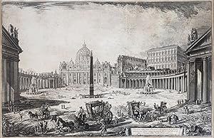 Veduta della gran Piazza e Basilica di S. Pietro. Orig.-Kupferstich von G.B. Piranesi aus ' Vedut...