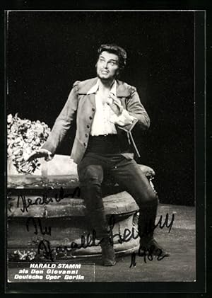 Ansichtskarte Opernsänger Harald Stamm als Don Giovanni, original Autograph