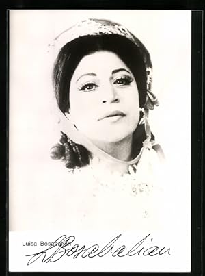 Ansichtskarte Opernsängerin Luisa Bosabalian, Amelia, original Autograph