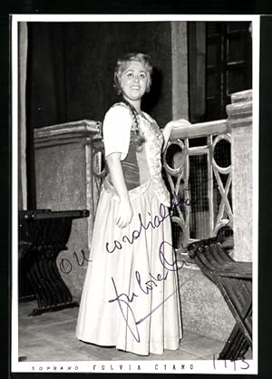 Ansichtskarte Opernsängerin Fulvia Ciano, original Autograph