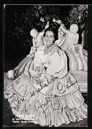 Ansichtskarte Opernsängerin Fulvia Ciano in Don Pasquale, original Autograph