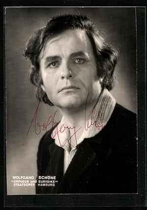 Ansichtskarte Opernsänger Wolfgang Schöne in Orpheus und Eurydike, original Autograph