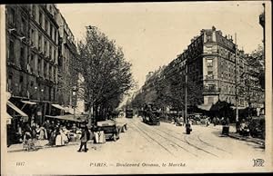 Seller image for Ansichtskarte / Postkarte Paris XVIII Montmartre, Boulevard Ornano, Markt for sale by akpool GmbH