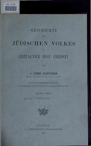 Seller image for Geschichte des Jdischen Volkes im Zeitalter Jesu Christi. Zweite Hlfte for sale by Antiquariat Bookfarm