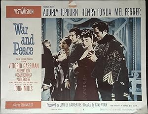 Imagen del vendedor de War and Peace Lobby Card #2 1956 Vittorio Gassman standing behind Audrey Hepburn! a la venta por AcornBooksNH