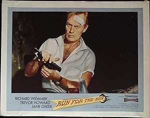 Image du vendeur pour Run for the Sun Lobby Card #6 1956 Richard Widmark & gun! mis en vente par AcornBooksNH