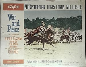 Imagen del vendedor de War and Peace Lobby Card #1 1956 Great Battle Scene! a la venta por AcornBooksNH