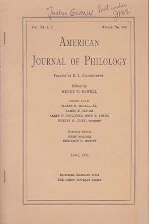 Image du vendeur pour Mezentius and Polyphemus. [From: American Journal of Philology, April 1971]. mis en vente par Fundus-Online GbR Borkert Schwarz Zerfa